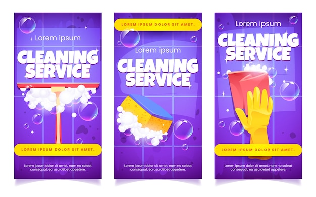 Realistic cleaning products and services instagram stories design