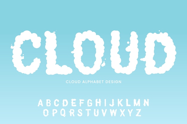 Free vector realistic cloud font alphabet