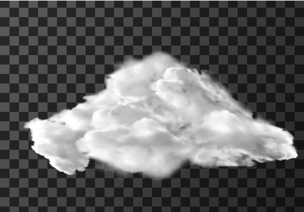realistic cloud on transparent
