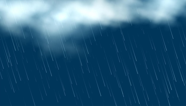 Free vector realistic clouds with falling rain