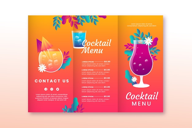 Realistic cocktail flyer