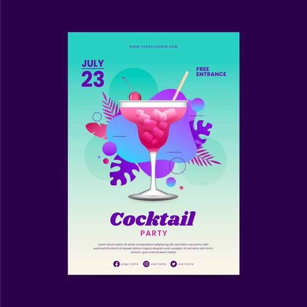 realistic cocktail flyer