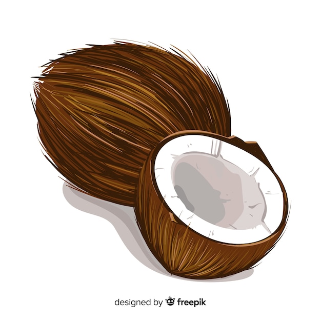 Бесплатное векторное изображение Реалистичный кокосовый фон