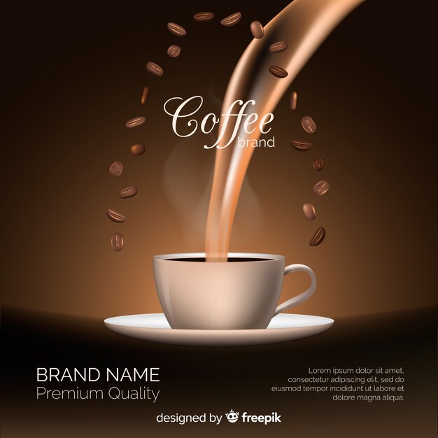 Realistic coffee brand background