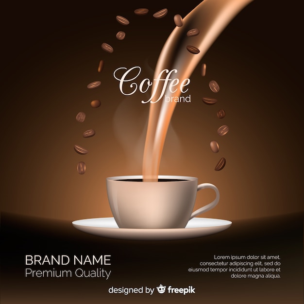 Realistic coffee brand background