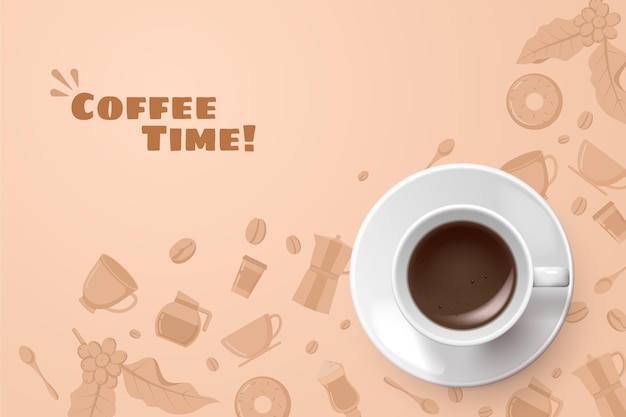 Realistic coffee cup background
