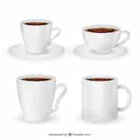 Free vector realistic coffee cup collection