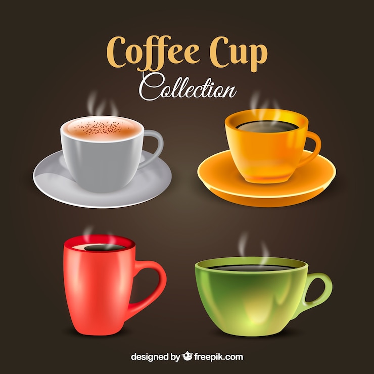 मुफ़्त वेक्टर realistic coffee cup collection