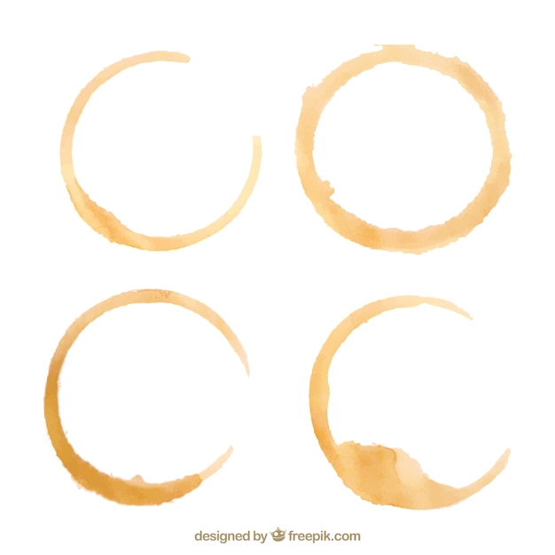 Free vector realistic coffee cup stain collection