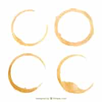 Free vector realistic coffee cup stain collection