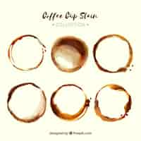 Free vector realistic coffee cup stain collection