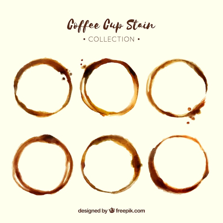 Free Vector realistic coffee cup stain collection 