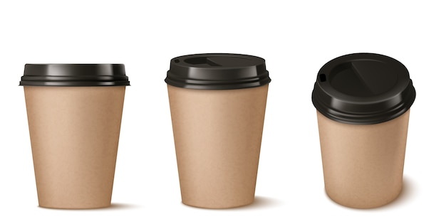 Free vector realistic coffee cups set