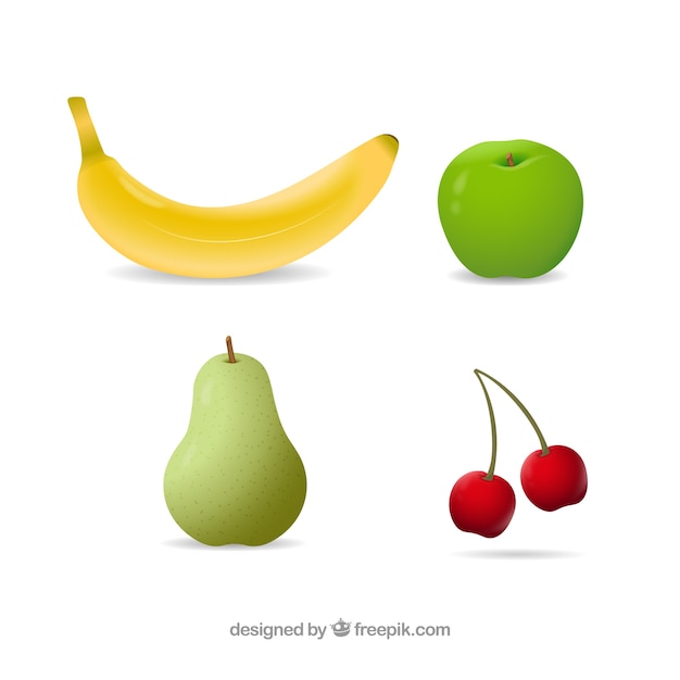 Реалистичный набор вкусных фруктов