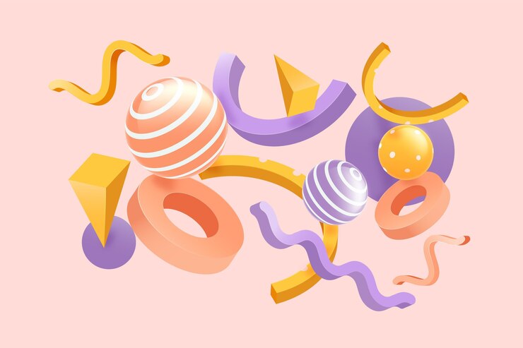 무료 Vector 현실적인 다채로운 3d 기하학적 배경