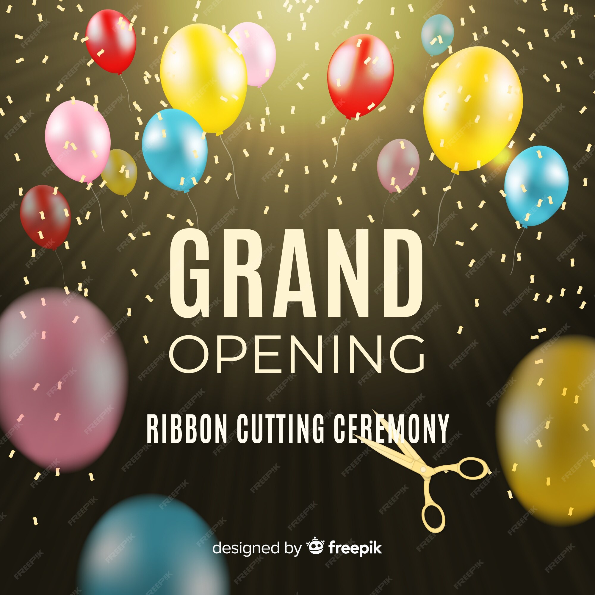 Grand Opening English Ceremony With Ballons And Confetti Background, Grand  Opening, Ballons, Background Background Image And Wallpaper for Free  Download