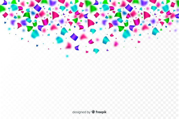 Realistic colorful confetti background