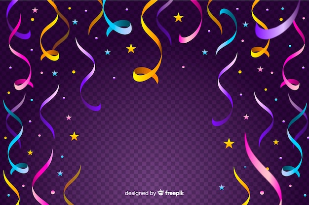 Realistic colorful confetti background