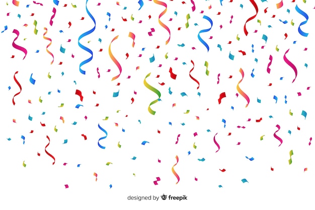 Realistic colorful confetti background