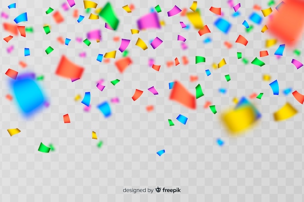 Realistic colorful confetti background