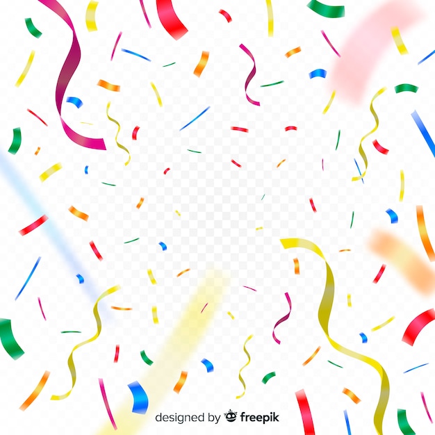 Бесплатное векторное изображение Реалистичные красочный фон конфетти