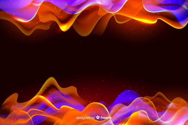 Realistic colorful flames background