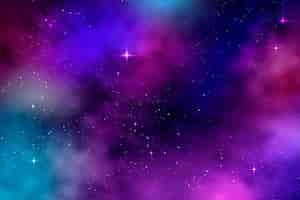 Free vector realistic colorful galaxy background