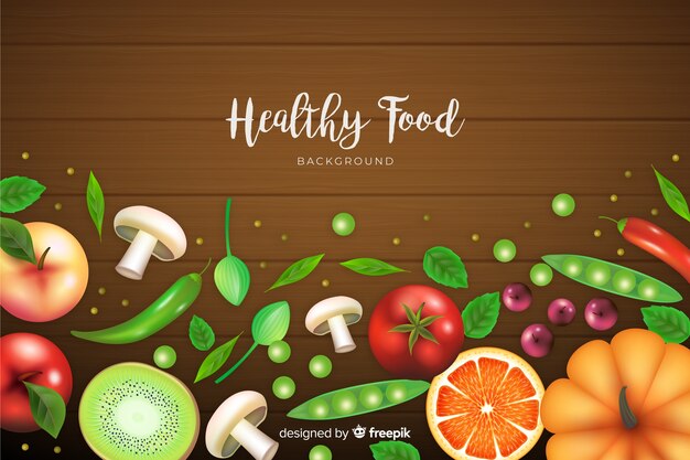 Realistic colorful healthy food background