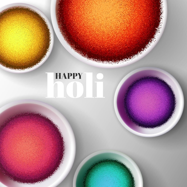 Vettore gratuito illustrazione colorata realistica di holi gulal