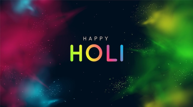 Realistic colorful holi gulal