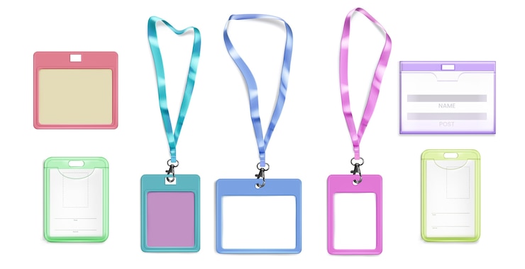 Free Vector realistic colorful plastic badges collection