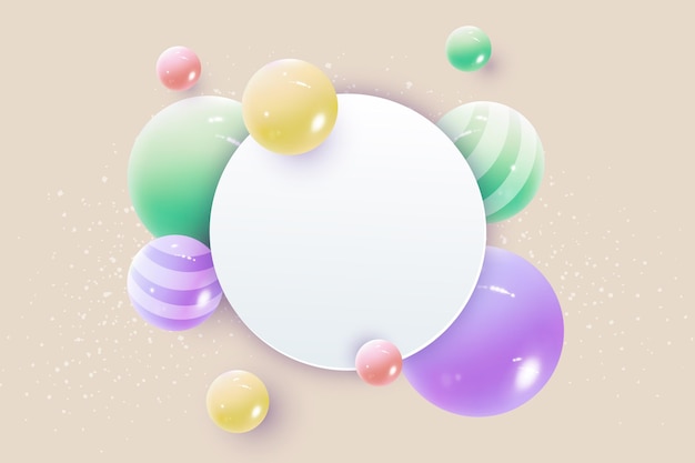 Realistic colorful spheres background