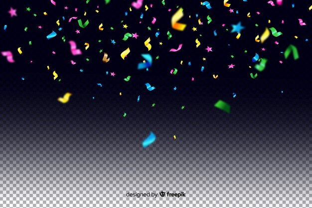 Realistic colourful confetti background