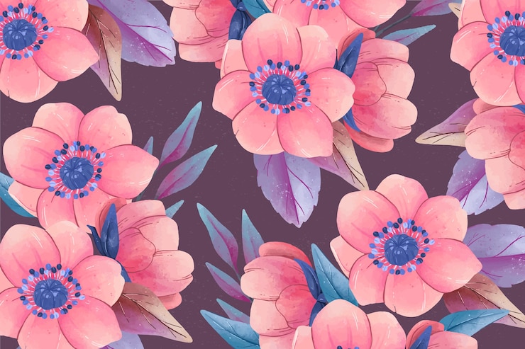 Free Vector realistic colourful hand painted floral background