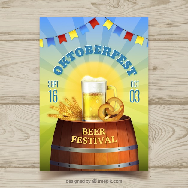 Free vector realistic composition of oktoberfest