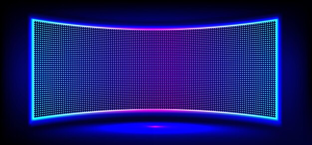 壁またはステージ上のリアルな凹面 LED スクリーン