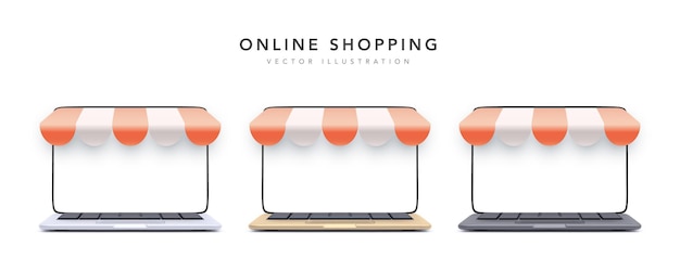 Free vector realistic concept of online store in your laptop.