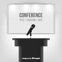 Free vector realistic conference podium background