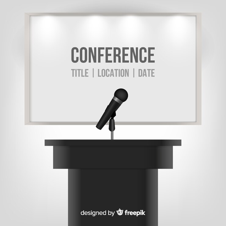 Free Vector realistic conference podium background