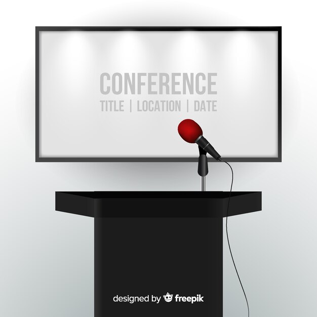 Realistic conference podium background