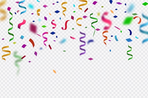 Realistic confetti background concept