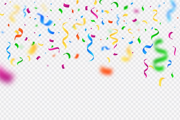 Realistic multicolored confetti PNG for the festival. Confetti and tinsel  falling background. Colorful confetti isolated on a transparent background.  Carnival elements. Birthday party celebration PNG. 22935682 PNG
