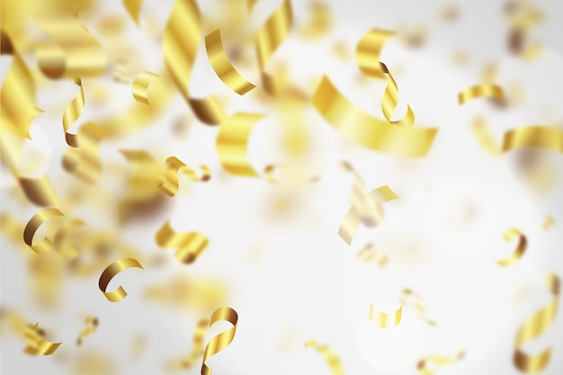 Realistic confetti background