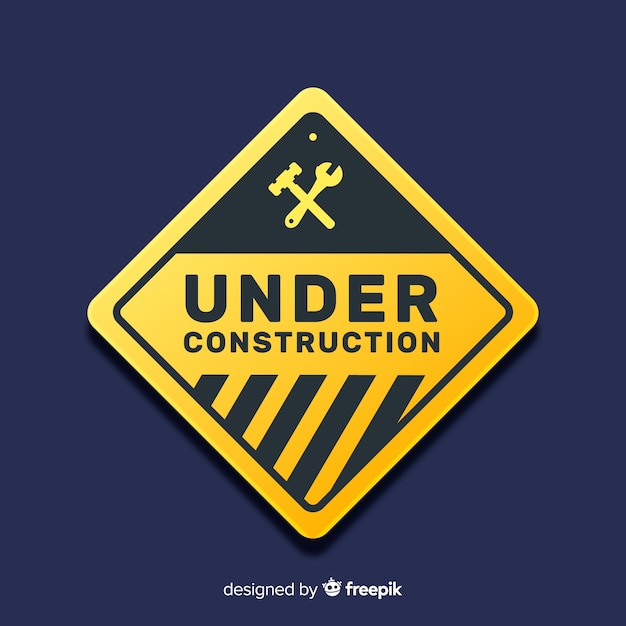 Free vector realistic under construction road sign