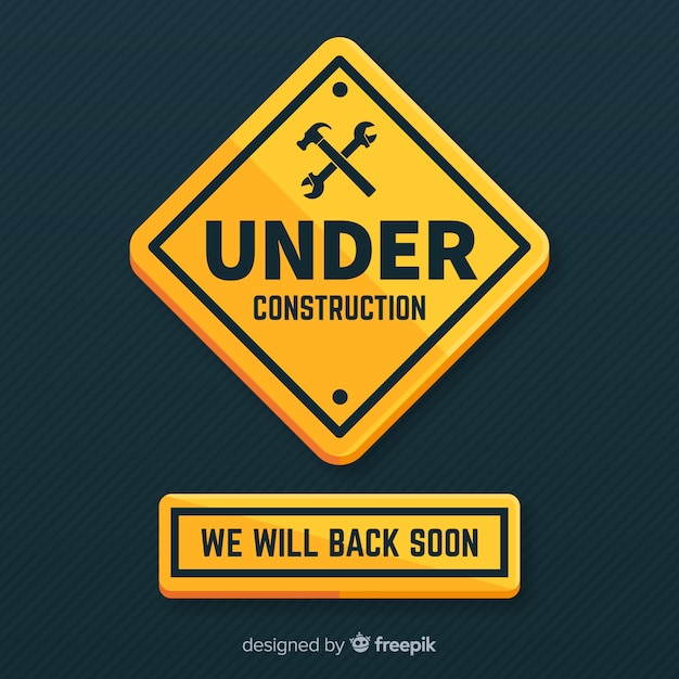 Free vector realistic under construction road sign