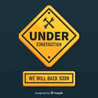 Free vector realistic under construction road sign