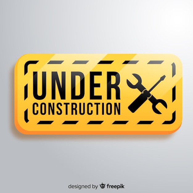 Realistic under construction sign background