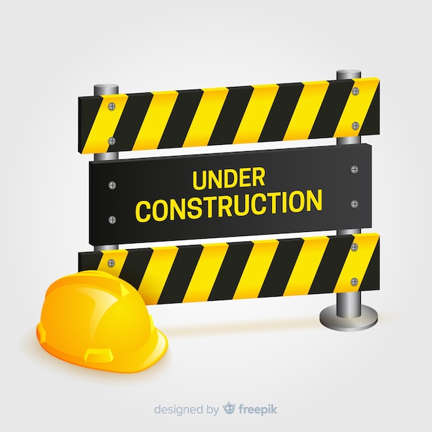 Realistic under construction sign background