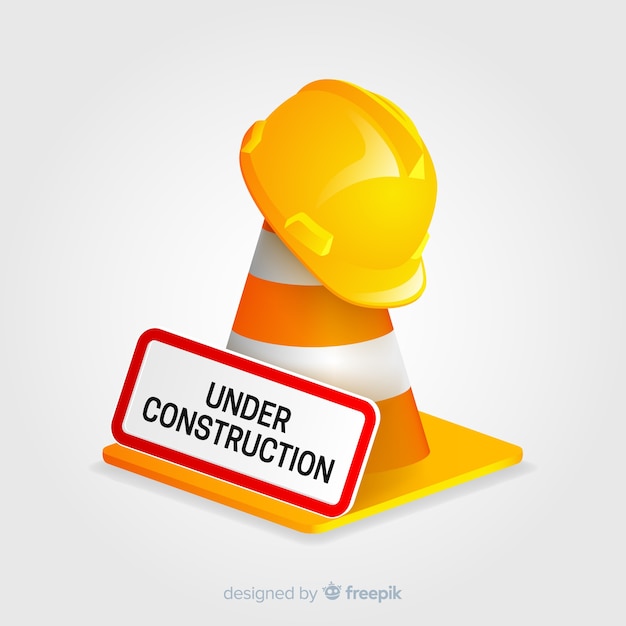 Realistic under construction sign background