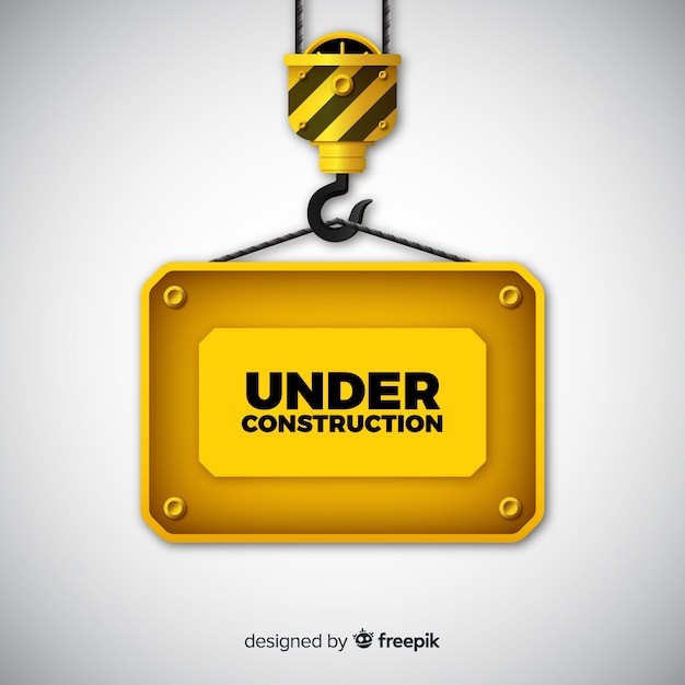 Free vector realistic under construction sign background